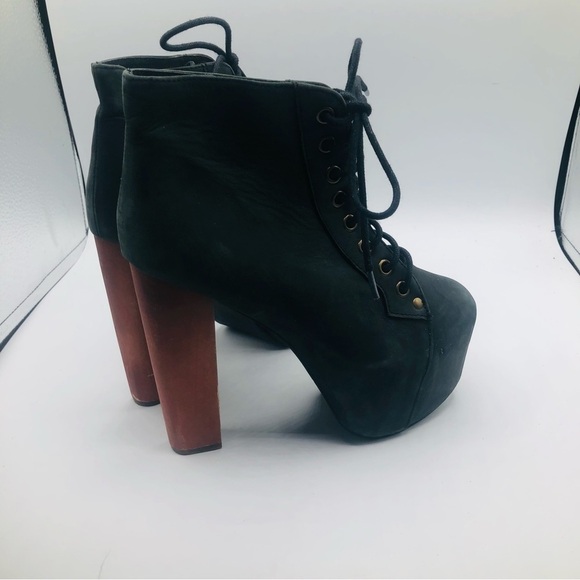 Jeffery Campbell Women’s Litas, black leather. Plat form booties, size 6.5M - Picture 5 of 10